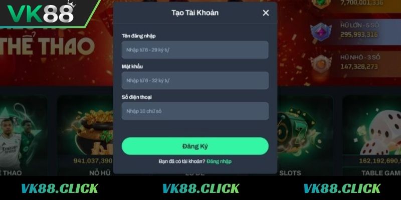 Hướng dẫn các bước đăng ký VK88 nhanh chóng