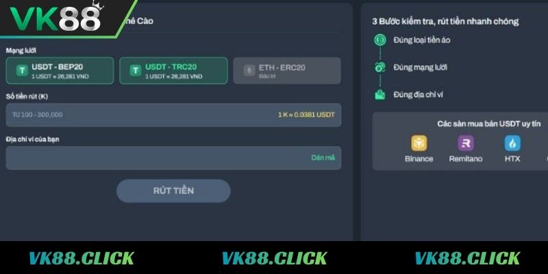 Những điều kiện để rút tiền VK88 hiện nay