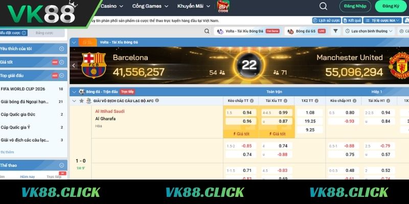 Sảnh cược K-Sports chuẩn quốc tế tại VK88 