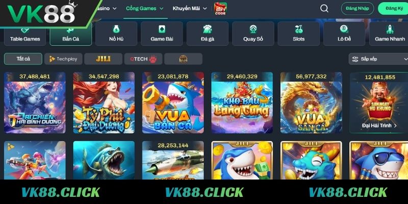 Tổng quan về kho game bắn cá VK88 nổi tiếng 
