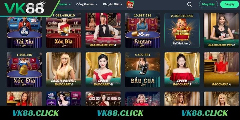 Vì sao nên chọn cược Live Casino VK88?